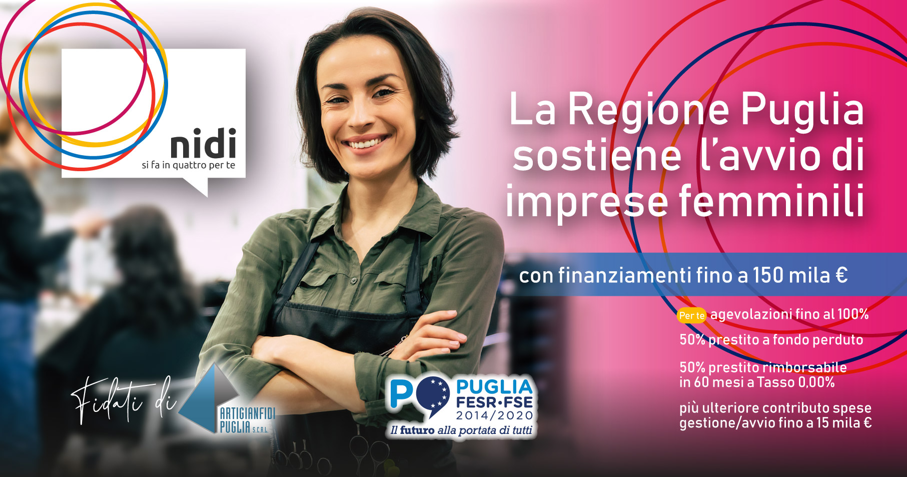 La @RegionePuglia sostiene l’avvio di imprese femminili con finanziamenti fino a 150.000,00 €